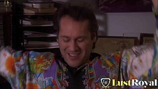 Curly haired babe pussy slammed by monster cock