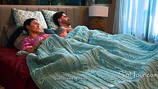 Full taboo family crams bed sharing petite asian daughter with daddy and uncle.