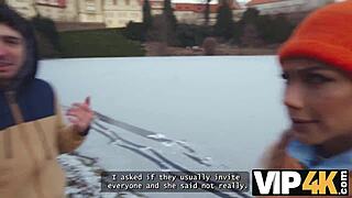 Innocent couple by lake learns wild bisexual threesome thrills