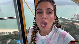 Ferris Wheel Public Cock Jerkoff Cum Swallow Pov