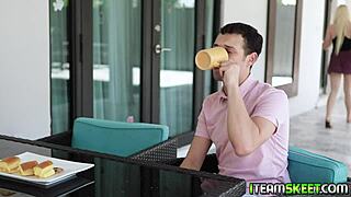 nikki sweet sneaks in bathroom for deepthroat handjob fun