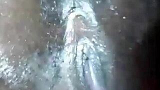 ebony ass squirts from deep anal fingering play