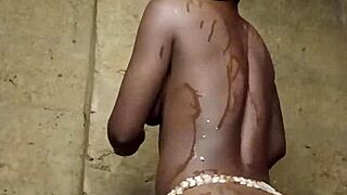 Crazybitch fists tight anal hole to massive squirt near neighbor