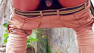 small hairy black cock pisses outdoor indoor pov tease