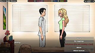 Jenny catches exhibitionist jerking off in locker room!