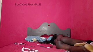 Skinny 19yo African Teases Ass in Sheer Lingerie Seduction