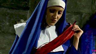 A Possessed Blonde Licks Perverted Nun's Tight Pussy!