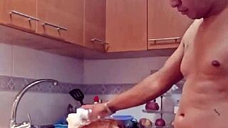 omg, i catch my sexy mother-in-law in the kitchen and fuck her tight pussy hard!!