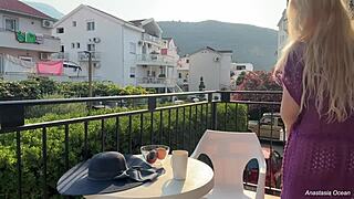 Blonde Wife Flashes Shaved Pussy and Big Ass Naked in Public Outdoors