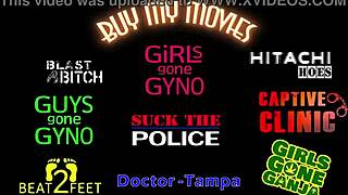 giggles teases her tattooed long-haired feet in sexy high heels close up