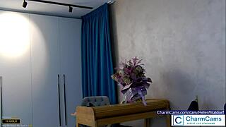 Helenwaldorf Claps Lovely Ass in Black Thong Corset. Adorable Camgirl Beckons You Closer?