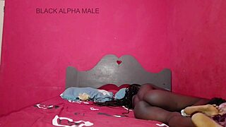Skinny 19yo African Teases Ass in Sheer Lingerie Seduction