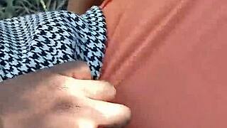 ebony babe cums hairy in outdoor garage bushes destroyed