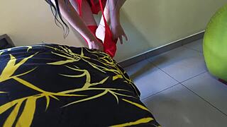 Latina Big Ass Zamira Rewards Stepson at Gym