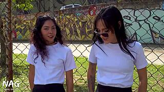 Hot College Lesbians Skip Class For Strapon Scissoring