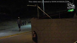 Security Cam Catches Naked African Couple's Beach Tit Fuck Voyeur