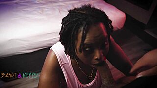 Curvy ebony babe kittylove taps out on big black cock doggystyle deepthroat