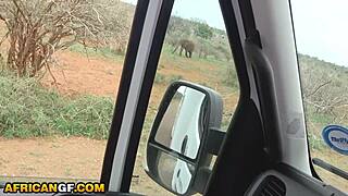 naughty kenyan babe bent over 😈 ebony tits bounce as bf fucks brattiness out hard!