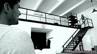 classy babe bent over anally fucked till squirting jizz covers small tits?