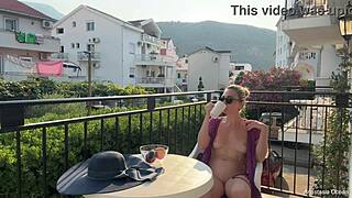 Blonde Wife Flashes Shaved Pussy and Big Ass Naked in Public Outdoors