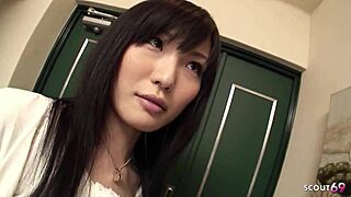 JAPANESE VIRGIN TEEN SUCKS OLD NEIGHBOR'S COCK SWALLOWS CUM!