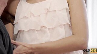 Old Guitarist Lets Young Fan Stroke His Thick Instrument