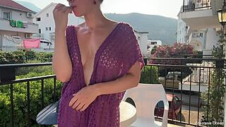 Blonde Wife Flashes Shaved Pussy and Big Ass Naked in Public Outdoors