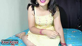 Desi teen masturbates tight pussy to boyfriend's orgasm command