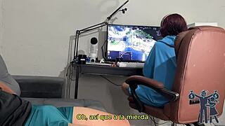 brazilian brunette femdom milf risks pulling out monster cock on cam