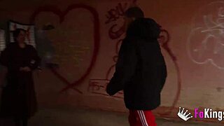 Emmita Smile's Huge Boobs Tempt Young Stud Outdoors