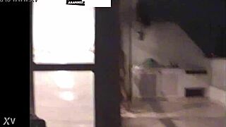 Brazilian amateurs sneak from party for hidden cam pussy fucking on penthouse balcony