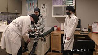 Nurse Jasmine Rose Spreads Shaved Pussy In Handcuffs!