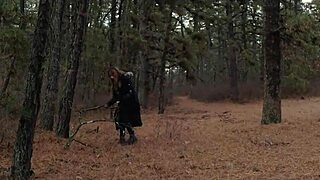 Sick pervs drag big ass slave milf outdoors for anal crawl