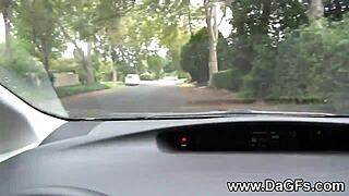 Busty Tattooed Ebony Girlfriend Pussy Fingered Backseat Revenge