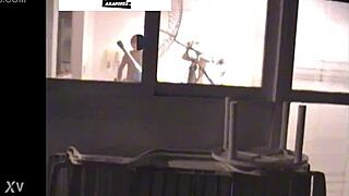 Brazilian amateurs sneak from party for hidden cam pussy fucking on penthouse balcony