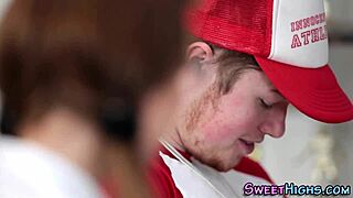 Uniformed Petite Teen Facialized by Monster Cock!