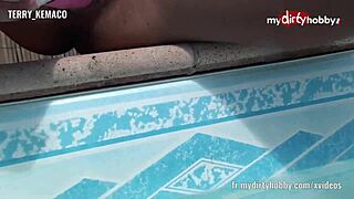 Tanned French Brunette Shoves Dildo Deep In Dirty Hobby Session