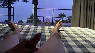 he asked santa for a christmas whore and got a real homemade slut in skirt riding big cock pov