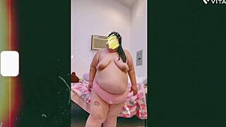 Mature Cougar's Saggy Tits Bounce in Horny Topless Webcam Dance