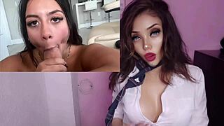 Horny Latina Tetona Orgasms with Stepson Creampie