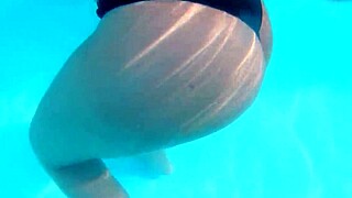 Hubby films wife's wild pool fantasy cuckold outdoor romp!