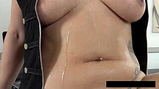 i couldn't resist this curvy cuban girl's dildo piss play on my tattooed tits