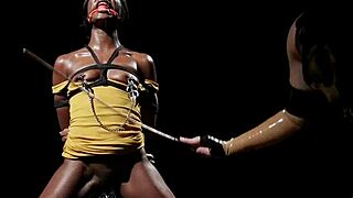lesbian milf dominates ebony slut's ass with fierce banging?