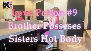 Step Brother Claims Blonde Sister's Big Natural Tits with Love Potion Squirting