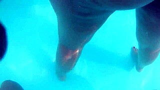 Hubby films wife's wild pool fantasy cuckold outdoor romp!