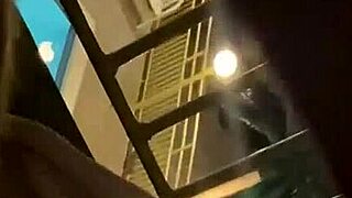 wife fucked hard on hotel balcony cums in mouth