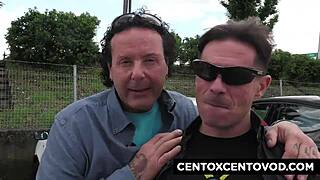 Two Italian Sluts Double Penetrate Alex Magni with Blowjobs