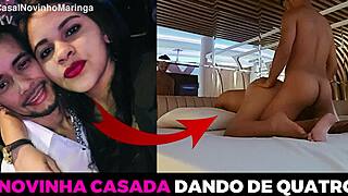 Amateur couple from Maringá shares intimate homemade fun