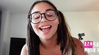 eighteen year old college cutie kaia martin begs rides and sucks to make him explode