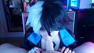 pervy roommate saw my luna snow cosplay so i dominated his ass trailer??